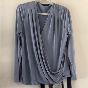 Banana Republic Blue Asymmetrical Draped Blouse